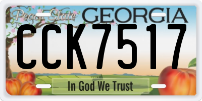 GA license plate CCK7517