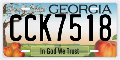 GA license plate CCK7518