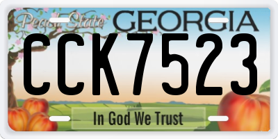 GA license plate CCK7523