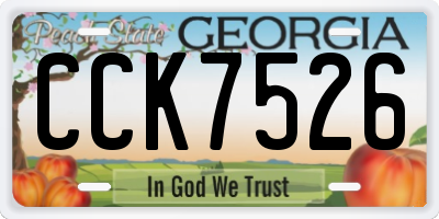 GA license plate CCK7526