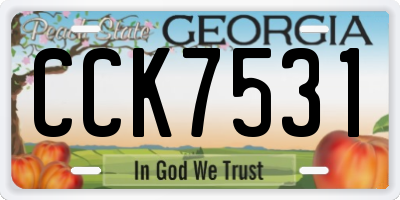 GA license plate CCK7531