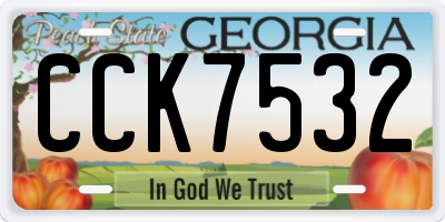 GA license plate CCK7532