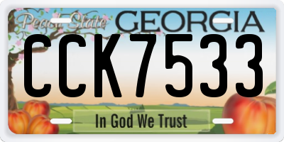 GA license plate CCK7533