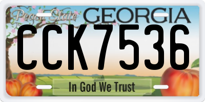 GA license plate CCK7536