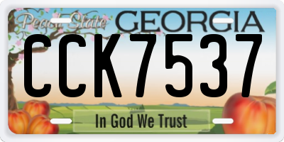 GA license plate CCK7537