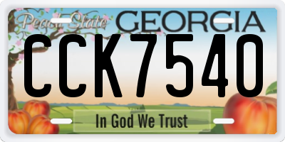 GA license plate CCK7540