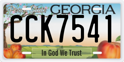 GA license plate CCK7541