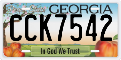 GA license plate CCK7542