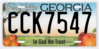 GA license plate CCK7547