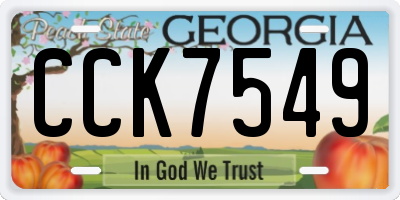GA license plate CCK7549