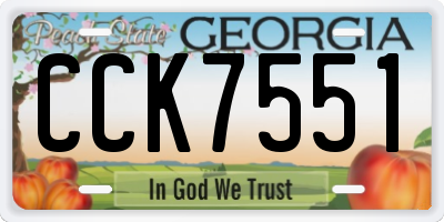 GA license plate CCK7551