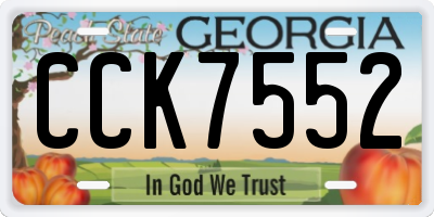 GA license plate CCK7552