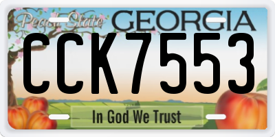 GA license plate CCK7553