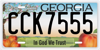 GA license plate CCK7555