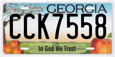 GA license plate CCK7558