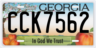 GA license plate CCK7562