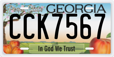 GA license plate CCK7567