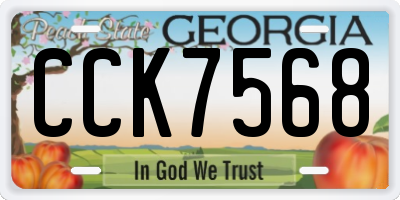 GA license plate CCK7568