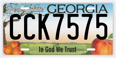 GA license plate CCK7575