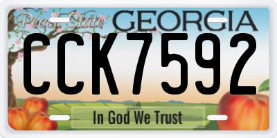GA license plate CCK7592