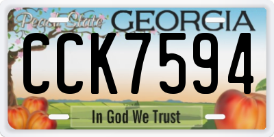 GA license plate CCK7594