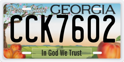 GA license plate CCK7602
