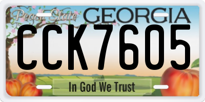 GA license plate CCK7605
