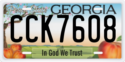 GA license plate CCK7608