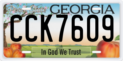 GA license plate CCK7609