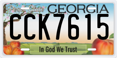 GA license plate CCK7615