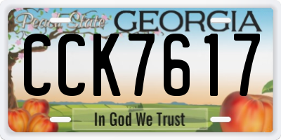 GA license plate CCK7617