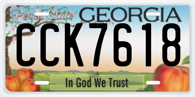GA license plate CCK7618