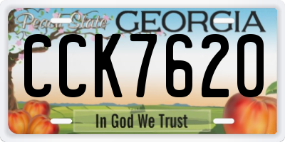 GA license plate CCK7620