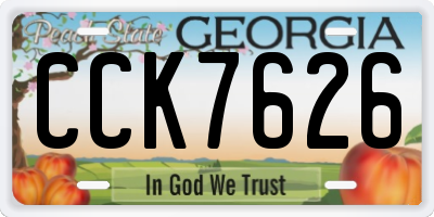 GA license plate CCK7626