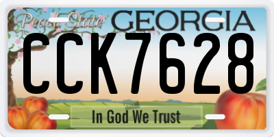 GA license plate CCK7628
