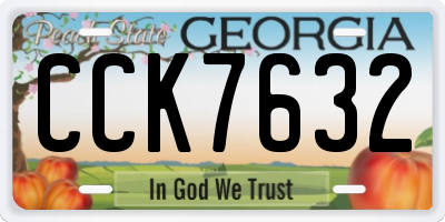 GA license plate CCK7632