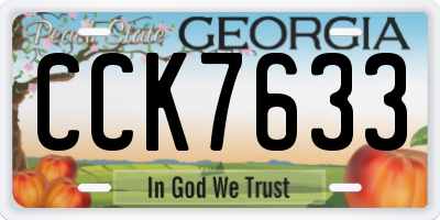 GA license plate CCK7633