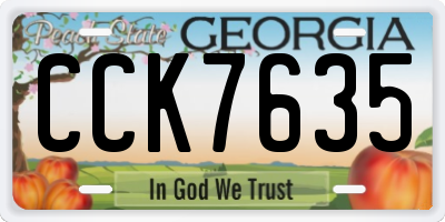 GA license plate CCK7635