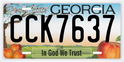 GA license plate CCK7637