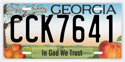 GA license plate CCK7641