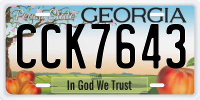 GA license plate CCK7643