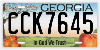 GA license plate CCK7645