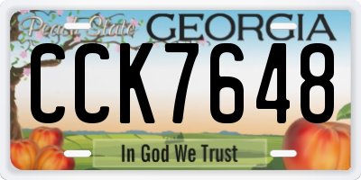 GA license plate CCK7648