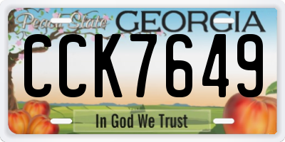 GA license plate CCK7649