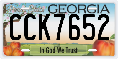 GA license plate CCK7652