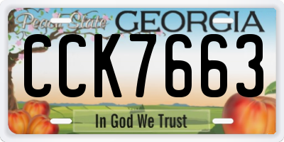 GA license plate CCK7663
