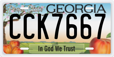 GA license plate CCK7667