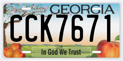 GA license plate CCK7671