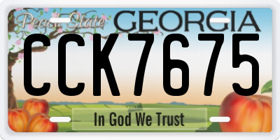 GA license plate CCK7675