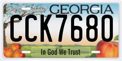 GA license plate CCK7680